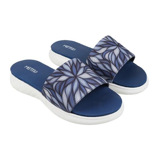 Women Blue Casual Slippers