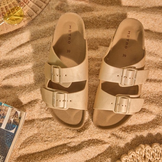 Women Gold Casual Slip Ons