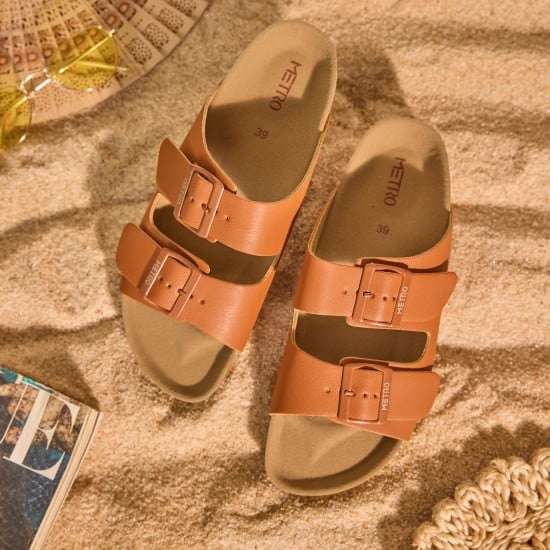 Women Tan Casual Slip Ons