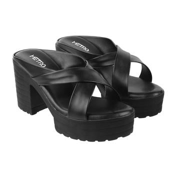 Metro Women Black Casual Slip Ons(SKU: 41-20-11-38)