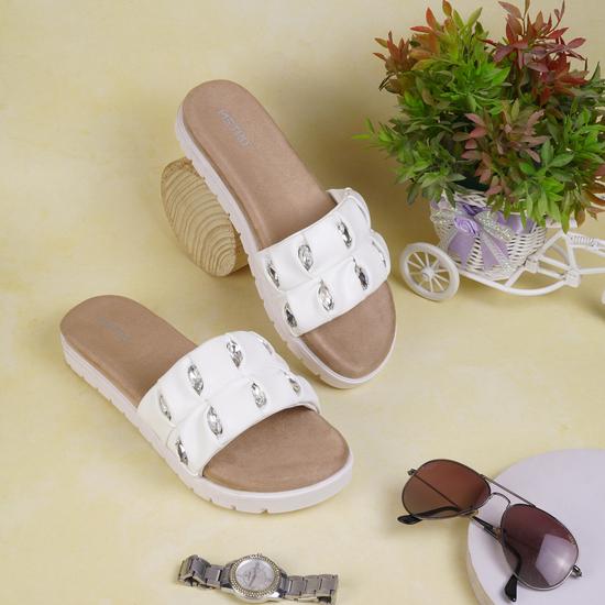 Women White Casual Slip Ons