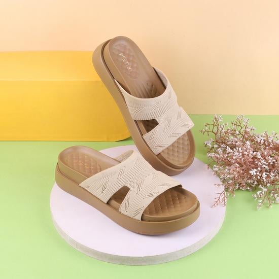 Women Beige Casual Slip Ons