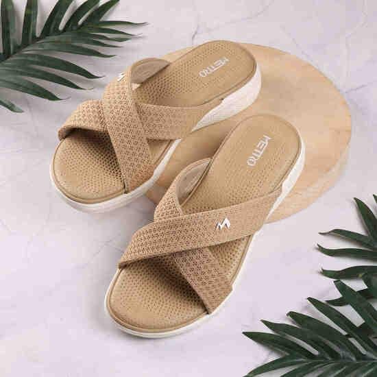 Women Beige Casual Slippers