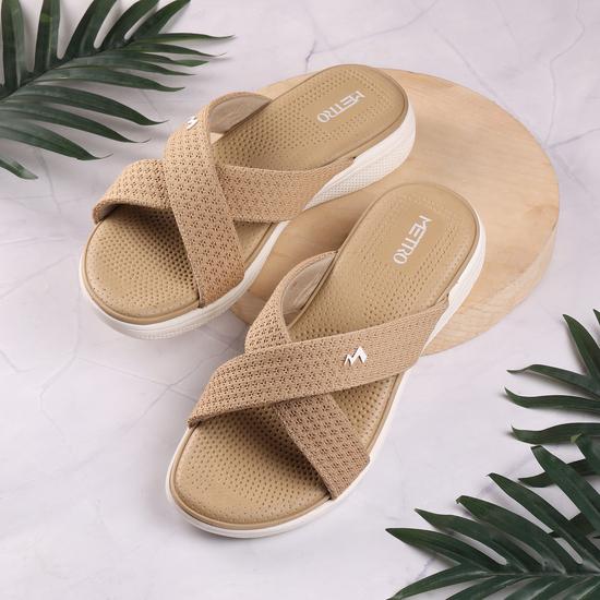 Women Beige Casual Slippers