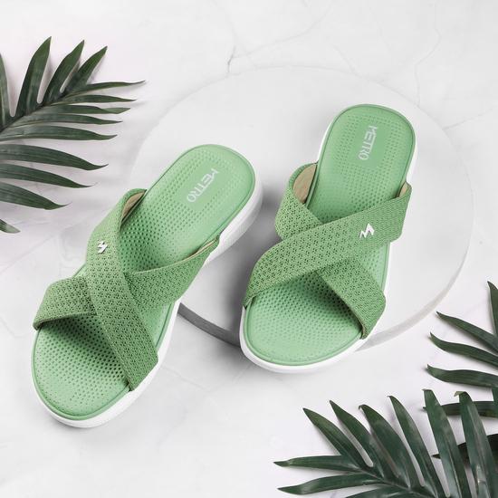 Women Green Casual Slippers