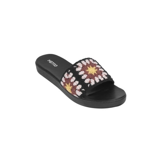 Women Black Casual Slippers