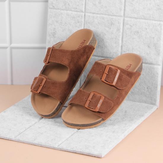 Women Tan Casual Slides