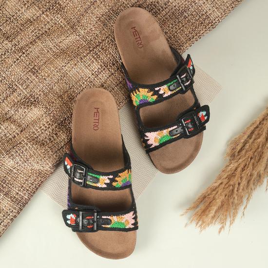 Women Black Casual Slip Ons
