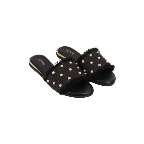 Women Black Casual Mules