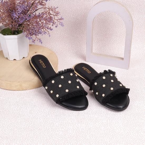 Women Black Casual Mules