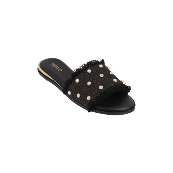 Women Black Casual Mules