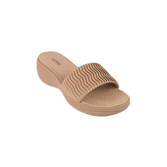 Women Beige Casual Mules
