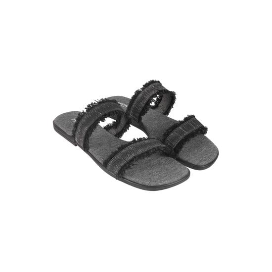 Women Black Casual Slippers