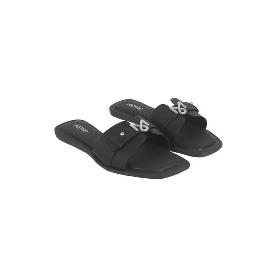 Women Black Casual Slip Ons