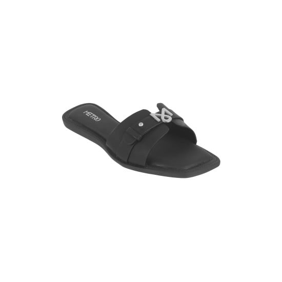 Women Black Casual Slip Ons