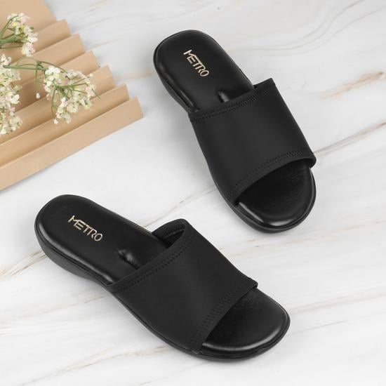 Women Black Casual Slip Ons