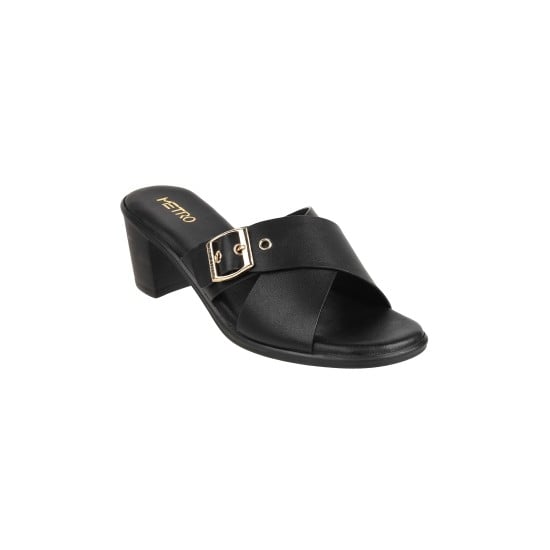 Women Black Casual Slip Ons