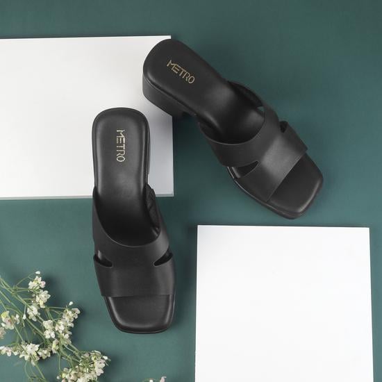 Women Black Casual Slip Ons
