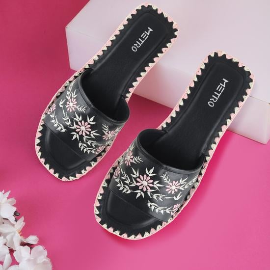 Women Black Casual Slip Ons