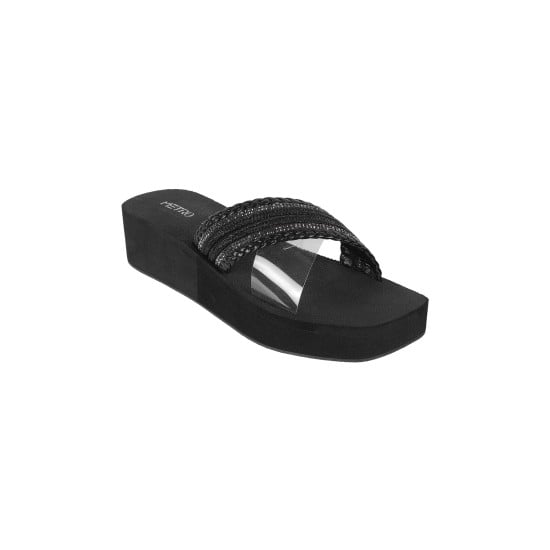 Women Gun-Metal Casual Slip Ons