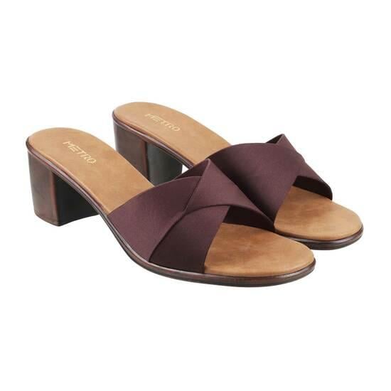 Women Brown Casual Slides