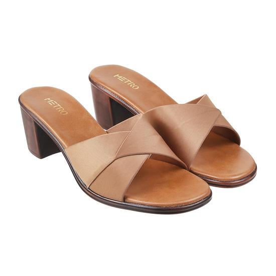 Women Beige Casual Slides