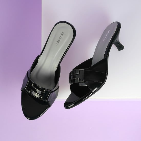 Women Black Casual Slip Ons