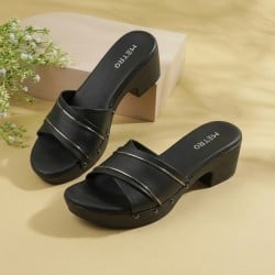 Women Black Casual Slip Ons