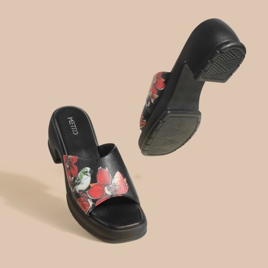 Women Black Casual Slip Ons