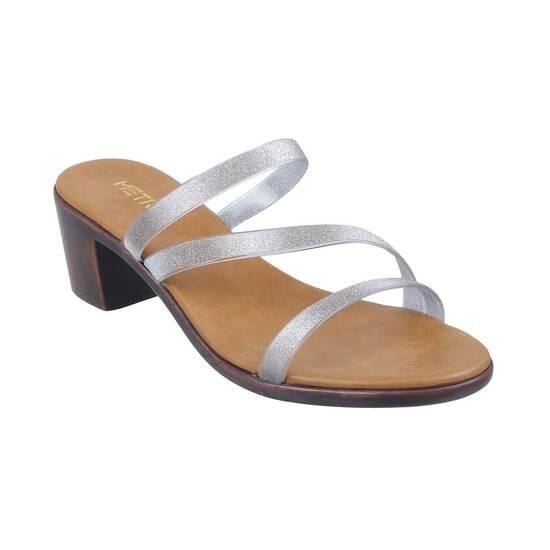 Women Silver Casual Slides