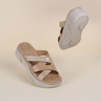 Metro Women Beige Casual Slip Ons(SKU: 41-376-20-36)