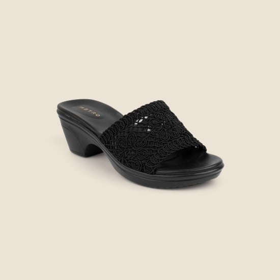 Women Black Casual Slip Ons