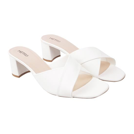 Women White Casual Slides