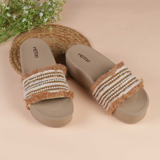 Women Beige Casual Slip Ons