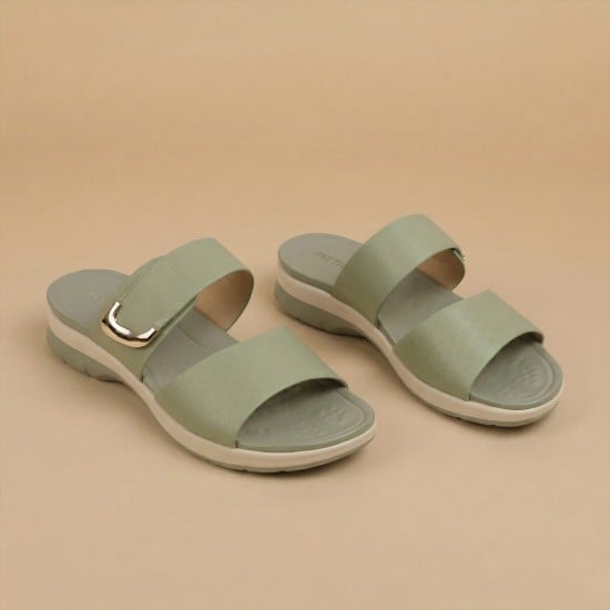 Women Green Casual Slip Ons