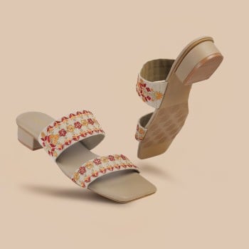 Metro Women Beige Ethnic Slip Ons(SKU: 41-396-20-36)