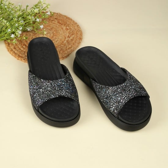 Women Black Casual Slip Ons