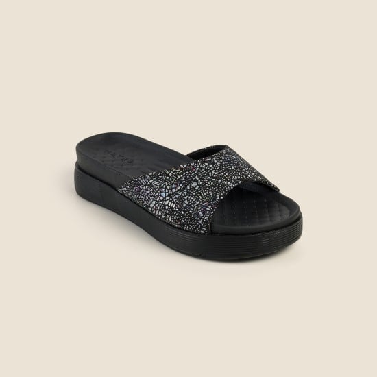 Women Black Casual Slip Ons