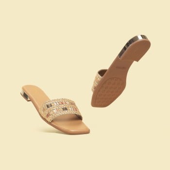 Metro Women Antic-gold Casual Slip Ons(SKU: 41-404-28-36)