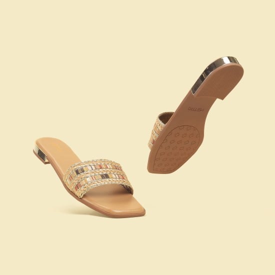 Women Antic-gold Casual Slip Ons