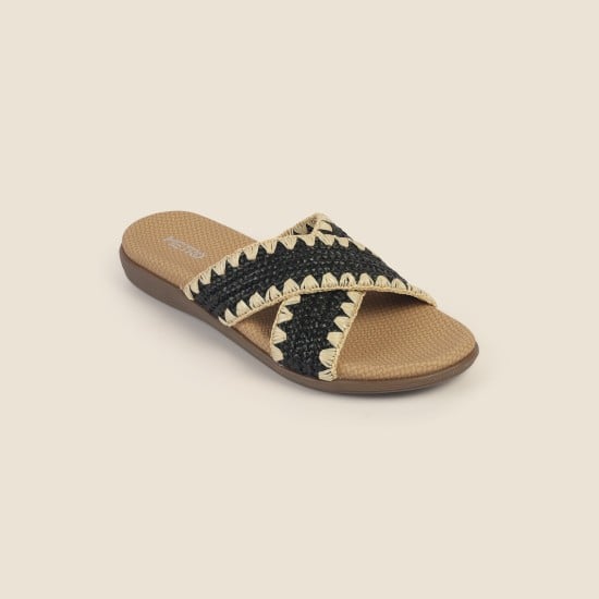 Women Black Casual Slip Ons