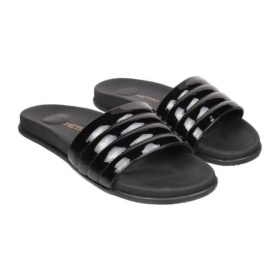 Women Black Casual Slippers