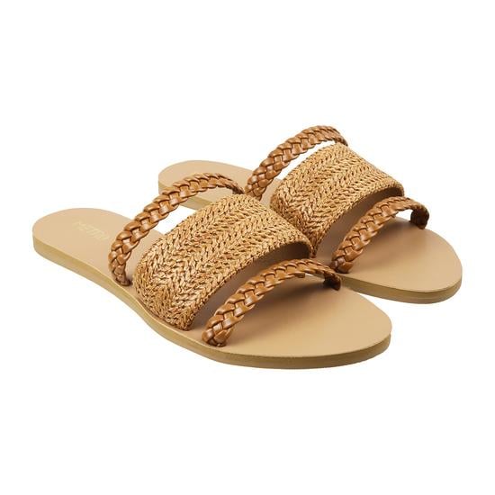 Women Tan Casual Slippers