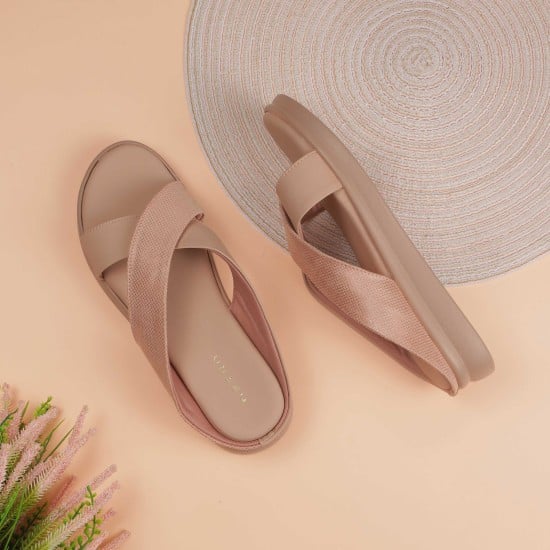 Women Peach Casual Slip Ons