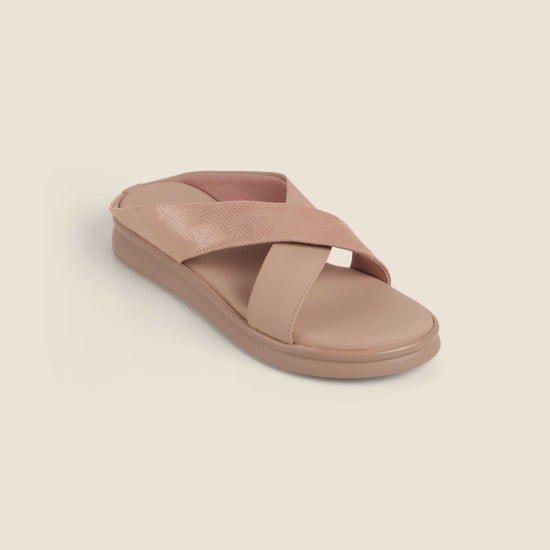 Women Peach Casual Slip Ons