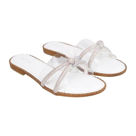 Women White Casual Slippers