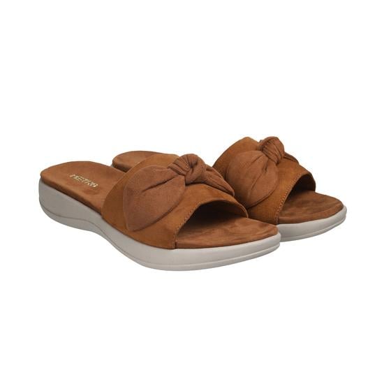 Women Tan Casual Slippers