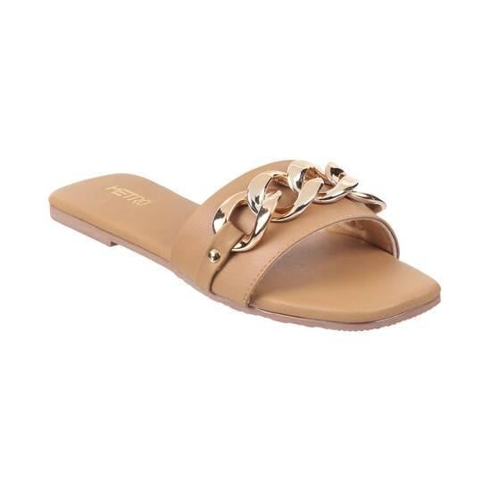 Women Beige Casual Slippers