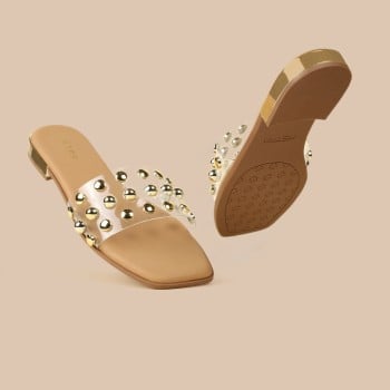 Metro Women Gold Casual Slip Ons(SKU: 41-430-15-36)