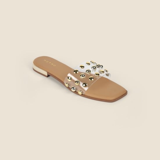 Women Gold Casual Slip Ons